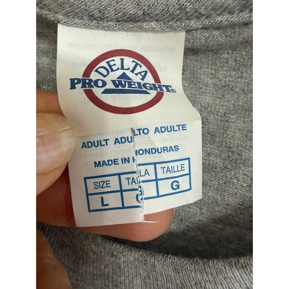 Delta Pro Weight Mens Gray Cat in Carrier T-Shirt Meow Sz L Kitten - Picture 6 of 7